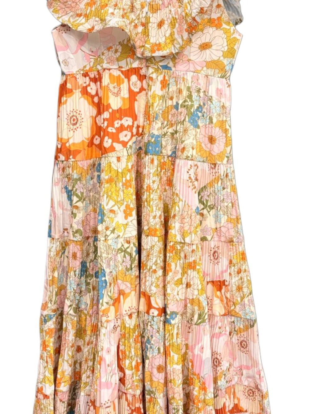 Beulah One-Shoulder Floral Maxi Dress in Multi Pastels - Picture 3 of 7